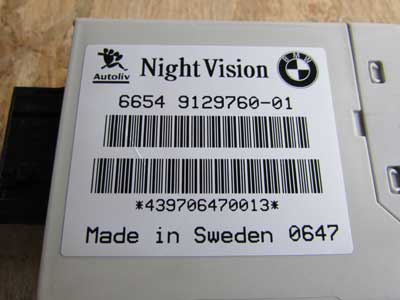 BMW Night Vision Control Module Unit 66549129760 525i 528i 535i 550i 645Ci 650i 745i 750i 760i4